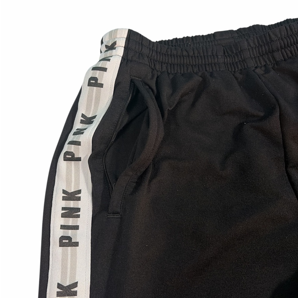 PINK Ultimate Leggings UY2K track pant Black snap side Logo wide leg pocket L - Picture 4 of 14